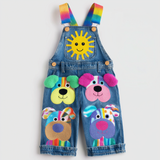 Lucky sale-Children's colorful cartoon sunflower and dog-face overalls