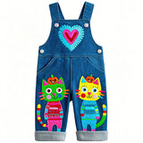 Lucky sale-Children's colorful floral and tiger-print overalls