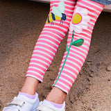Appliqu¡§| Knitted Striped Leggings