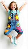 Lucky Sale Unisex-Mom & Me  Open Sun Kitten Colored Unisex Overalls