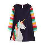 Embroidered Unicorn Long Sleeve Dress