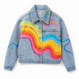 Lucky Sale-Children's colorful jacket with an irregular rainbow pattern