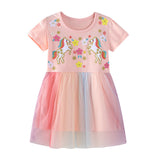 Animal Embroidered Patch Short Sleeve Dress
