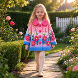 Lucky Sale-Children's pink gradient floral coat