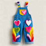 Lucky sale-Colorful Heart-Print Overalls for Kids