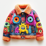 Lucky Sale-Children's cute little monster denim jacket