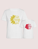 2pcs Family Matching Floral Applique Short Sleeves T-shirt - CCMOM