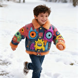 Lucky Sale-Children's cute little monster denim jacket