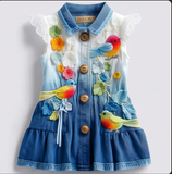 Lucky Sale-Children's colorful flower parrot dress