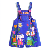 Lucky sale-Children's colorful cartoon animal-print overalls
