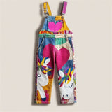 Lucky Sale-Painted Heart Unicorn Overalls