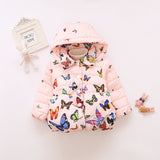 Butterfly Printing Clothes Cotton-Padded Jacket