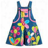 Lucky sale-Children's floral and heart-print overalls