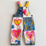 Lucky Sale-Children's Doodle-Print Heart-Pattern Overalls