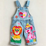 Lucky sale-Children's "Loving Lion" and "Playful Panther" Floral Overalls