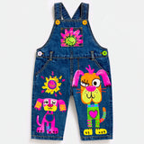 Lucky Sale-Cute cartoon puppy in overalls with a sun doodle – for children