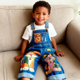 Lucky Sale-Children's colorful cartoon dog print overalls
