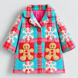 Lucky Sale-Children's checkered gingerbread man pattern coat