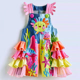 Lucky Sale-Children's Colorful Undersea World Overalls with Irregular Pant Legs