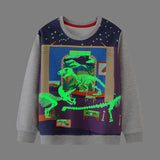 Luminous Dinosaur Printed Sweater
