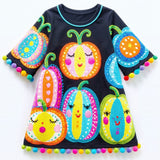 Lucky sale-Children's colorful cartoon smiley-face pumpkin dress