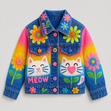 Lucky Sale-Children's Colorful Cat Flower Jacket