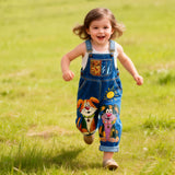 Lucky Sale-Children's colorful cartoon dog print overalls
