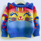 Lucky sale-Children's cartoon cat knit sweater