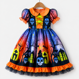 Lucky Sale-Children's Colorful Dark-Style Halloween Dress，