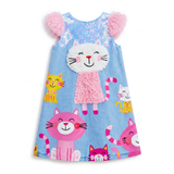 Lucky sale-Children's cartoon cat dress