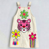 Lucky sale-Children's Colorful Dress with Unicorn, Tree, and Rainbow Patterns