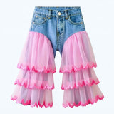 Lucky sale-Children's Pink Multi-Layer Tulle Trousers