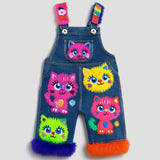 Lucky sale-Colorful Cartoon Fluffy Cat Overalls for Kids