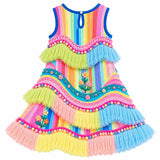 Lucky Sale-Children's Irregular Wavy Hem Gradient Floral Dress