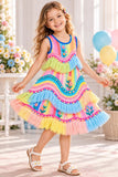 Lucky Sale-Children's Irregular Wavy Hem Gradient Floral Dress