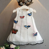 Butterfly Stereo Embroidered Mesh Dress