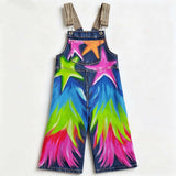 Lucky sale-Children's Colorful Gradient Aurora Star-Print Overalls