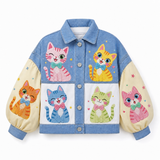 Lucky Sale-Children's colorful plaid jacket with cat pattern