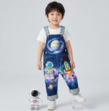 Lucky sale-Children's Colorful Planet, Astronaut, and Spaceship Print Overalls