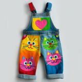 Lucky sale-Cute, colorful cartoon cat overalls for children