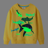 Shark Floral Print Long Sleeve Pullover