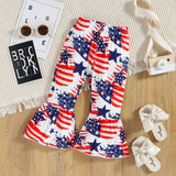 Independence Day Festival-Printed Short Sleeve Trousers Suit