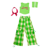 Letter Vest Plaid Trousers Suit