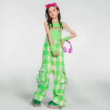 Letter Vest Plaid Trousers Suit