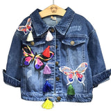 Butterfly Embroidery Denim Coat