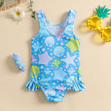 Children's Shell Printed Swimsuit