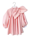 Bubble Long Sleeve Bow Dress