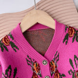 Children's Suit Printed Sweater Cardigan + Shorts