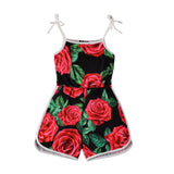 Flower Printing Gallus Siamese Trousers