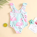 Cute Flamingo Print Swimsuit